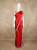 Red Satin Saree with Designer Border