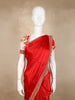 Red Satin Saree with Designer Border