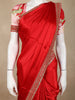 Red Satin Saree with Designer Border