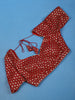 Red Sequin Design Velvet Readymade Blouse