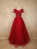 Red Sequins Embellished Design Party Wear Net Gown