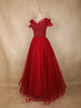 Red Sequins Embellished Design Party Wear Net Gown