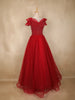 Red Sequins Embellished Design Party Wear Net Gown