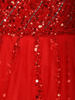 Red Sequins Embellished Net Partywear Gown