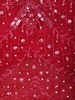 Red Sequins Embroidered Net Gown with One-Side Shoulder Dupatta