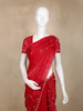 Red Sequins Embroidered Tissue Organza Saree with Designer Border