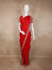 Red Sequins and Beads Embroidered Design Space Silk Party Wear Saree