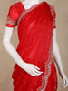 Red Sequins and Beads Embroidered Design Space Silk Party Wear Saree