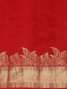 Red Small Butta Woven Kanchipuram Silk Saree With Zari Border