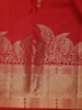 Red Small Butta Woven Kanchipuram Silk Saree With Zari Border