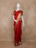 Red Small Butta Woven Kanchipuram Silk Saree With Zari Border