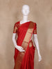 Red Small Butta Woven Kanchipuram Silk Saree With Zari Border