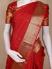 Red Small Butta Woven Kanchipuram Silk Saree With Zari Border