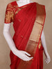 Red Small Butta Woven Kanchipuram Silk Saree With Zari Border