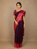 Red Solid Cotton Fancy Saree