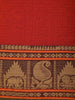 Red Solid Design Cotton Saree with Traditional Woven Contrast Border