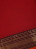 Red Solid Design Cotton Saree with Zari Woven Border - Diadem
