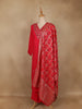 Red Solid Design Mirror Work Embroidered Salwar Suit - Diadem