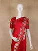 Red Solid Design Semi Banarasi Silk Saree