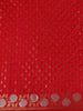 Red Solid Design Semi Banarasi Silk Saree