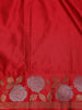 Red Solid Design Semi Banarasi Silk Saree