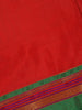 Red Solid Design Semi Silk Cotton Saree with Contrast Border