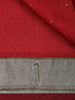 Red Solid Design Tussar Saree with Contrast Grey Zari Border