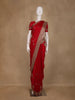 Red Floral Embroidered Designed Georgette Saree