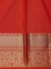 Red Solid Woven Pure Kanchipuram Silk Saree With Zari Border