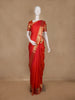 Red Solid Woven Pure Kanchipuram Silk Saree With Zari Border