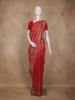 Red Stone Work And Floral Design Banarasi Saree