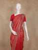 Red Stone Work And Floral Design Banarasi Saree