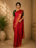 Red Striped Design Zari Border Silk Saree