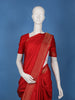 Red Striped Woven Design Pure Kanchipuram Silk Saree