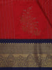 Red Striped Woven Semi Silk Saree