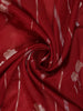 Red Stripes And Floral Woven Banarasi Silk Saree With Zari Border