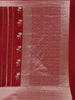 Red Stripes And Floral Woven Banarasi Silk Saree With Zari Border