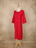 Red Stripes Design Cotton Kurti