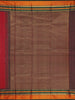 Red Stripes Woven Kanchipuram Silk Saree