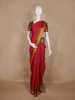 Red Stripes Woven Kanchipuram Silk Saree