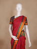 Red Stripes Woven Kanchipuram Silk Saree