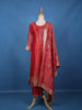 Red Zari Embroidered Silk Salwar Suit With Dupatta