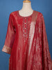 Red Zari Embroidered Silk Salwar Suit With Dupatta