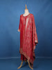Red Zari Embroidered Silk Salwar Suit With Dupatta