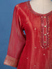 Red Zari Embroidered Silk Salwar Suit With Dupatta