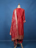 Red Zari Embroidered Silk Salwar Suit With Dupatta
