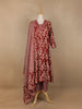 Red Abstract Designed Salwar Suit - Diadem