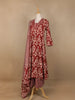 Red Abstract Designed Salwar Suit - Diadem