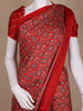 Red Ajrak Printed Mul Mul Cotton Saree - Diadem