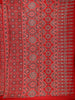 Red Ajrak Printed Mul Mul Cotton Saree - Diadem